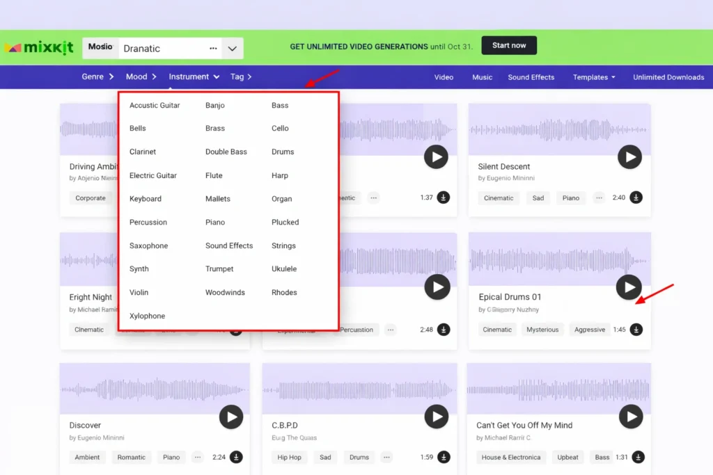 mixkit copyright free music for youtube